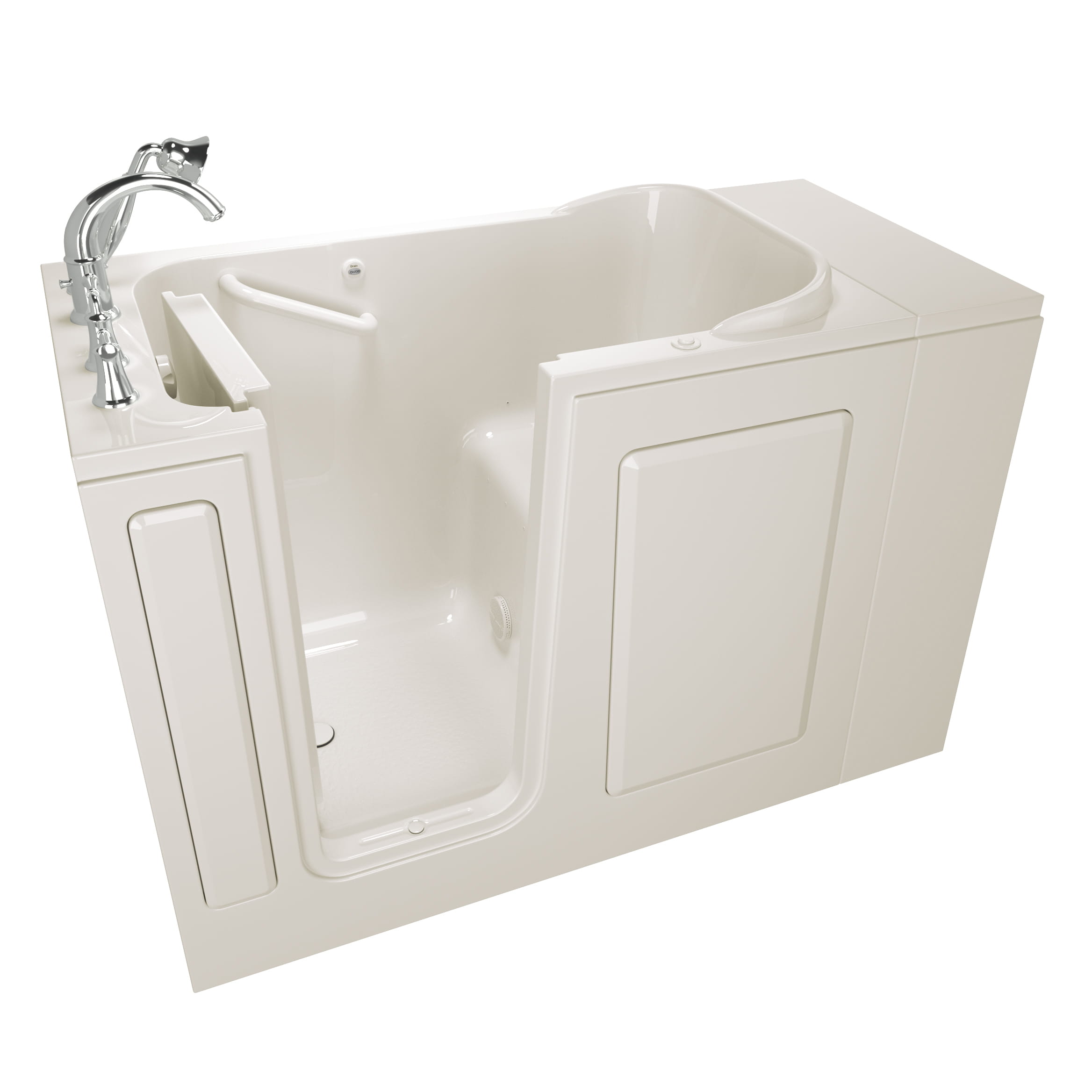 Gelcoat 28x48 Inch Walk in Bathtub with Air Spa System   Left Hand Door and Drain WIB LINEN